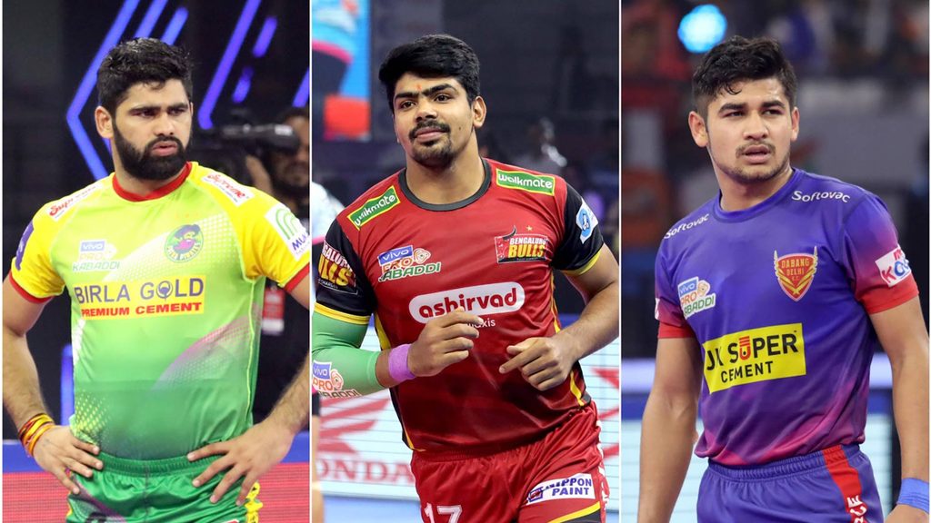 Pardeep Narwal, Pawan Sehrawat and Naveen have all scored over 250 raid points this season.