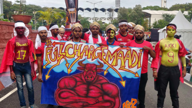 Bulls'I show their support for Bengaluru Bulls Bulls'I show their support for Bengaluru Bulls