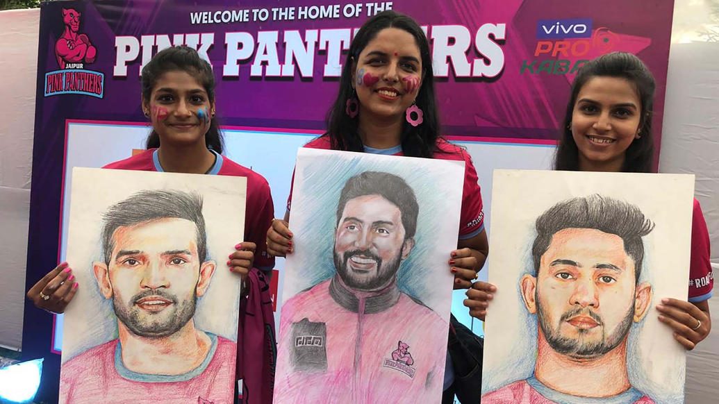 Panthers Pack show their support for Jaipur Pink Panthers Panthers Pack show their support for Jaipur Pink Panthers