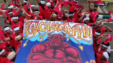Bulls'I show their support for Bengaluru Bulls Bulls'I show their support for Bengaluru Bulls