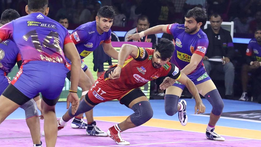 Pawan Sehrawat was the star of the show for Bengaluru Bulls, finishing with 15 raid points.