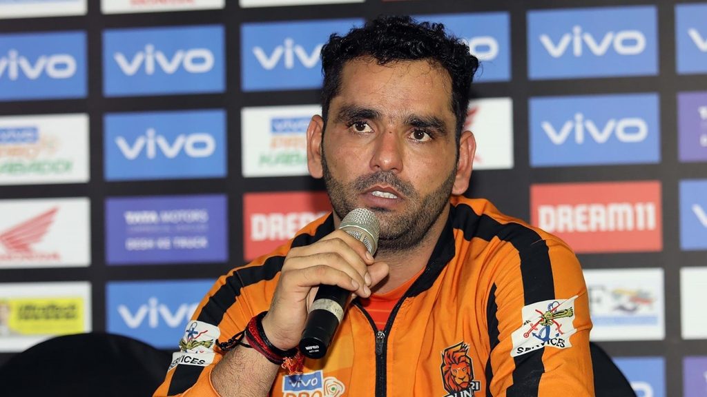 Puneri Paltan captain Surjeet Singh at the post-match press conference