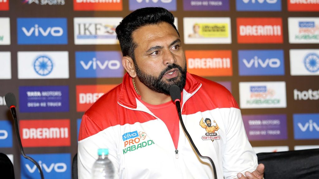 Gujarat Fortunegiants coach Manpreet Singh at the post-match press conference.