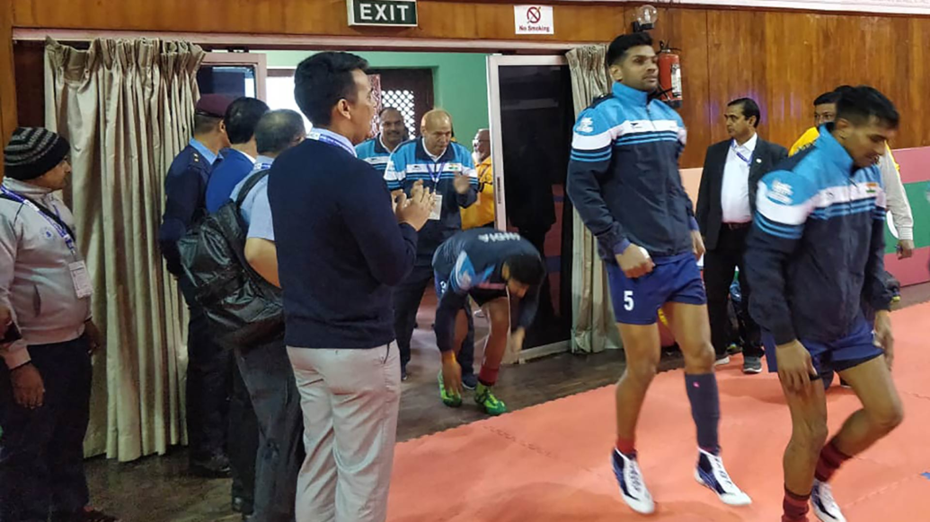 Glimpses of India kabaddi team at South Asian Games 2019 Glimpses of India kabaddi team at South Asian Games 2019