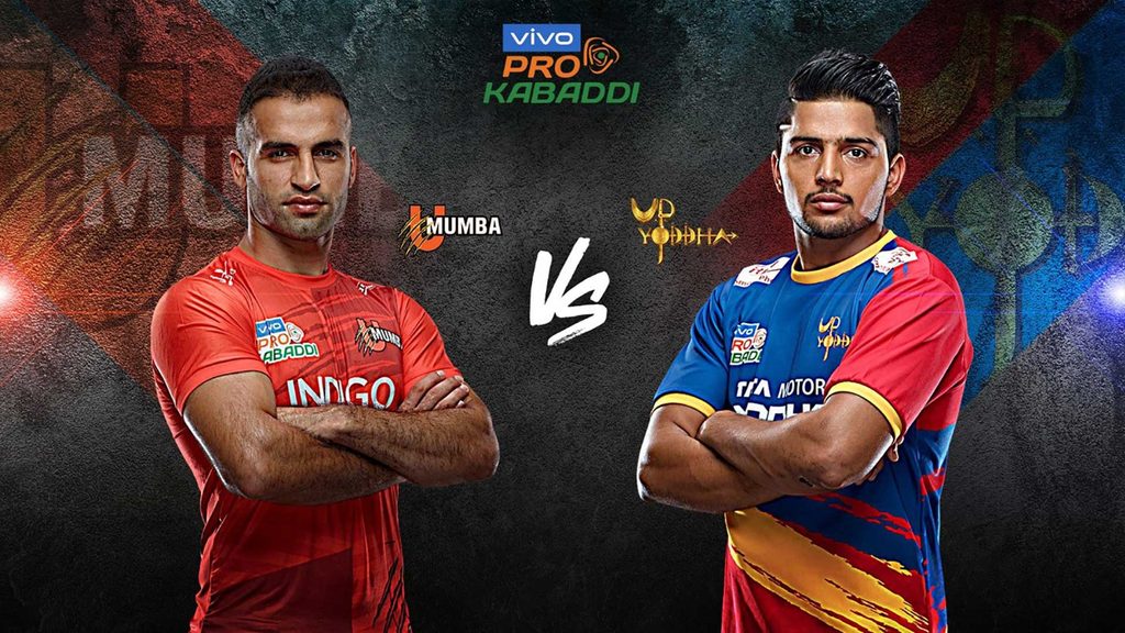 U Mumba play U.P. Yoddha in Match 95 of vivo Pro Kabaddi Season 7.