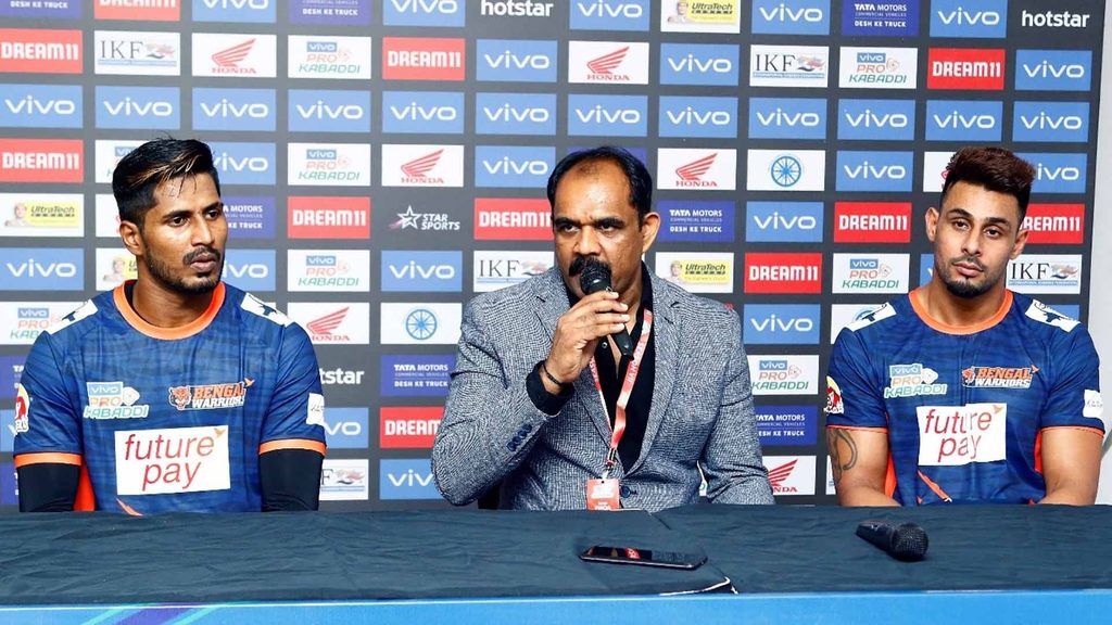 K Prapanjan, BC Ramesh and Maninder Singh at the press conference.