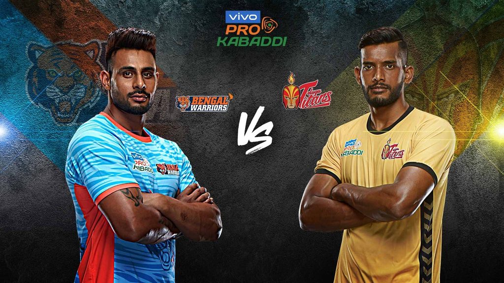 Bengal Warriors take on Telugu Titans in Ahmedabad.