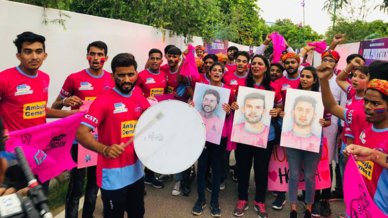 Panthers Pack show their support for Jaipur Pink Panthers Panthers Pack show their support for Jaipur Pink Panthers