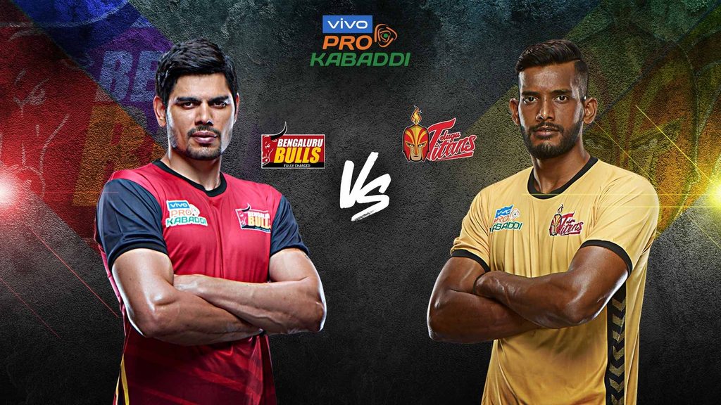 Bengaluru Bulls face Telugu Titans in match 77 of vivo Pro Kabaddi Season 7.