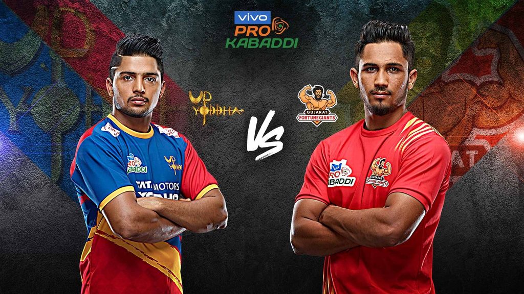 U.P. Yoddha face Gujarat Fortunegiants in Match 82 of vivo Pro Kabaddi Season 7.