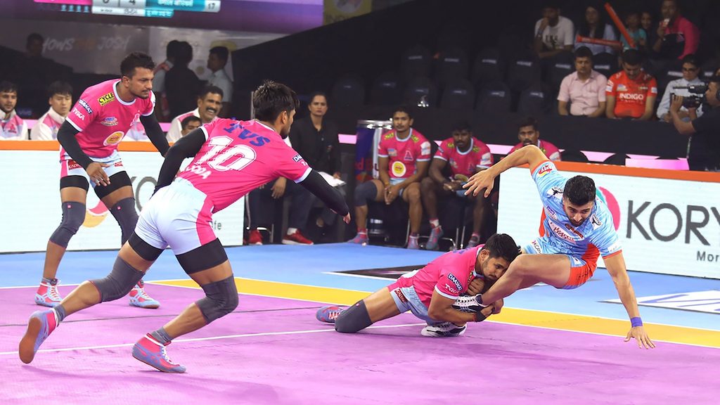 Sandeep Dhull starred for Jaipur Pink Panthers in their victory over Bengal Warriors.
