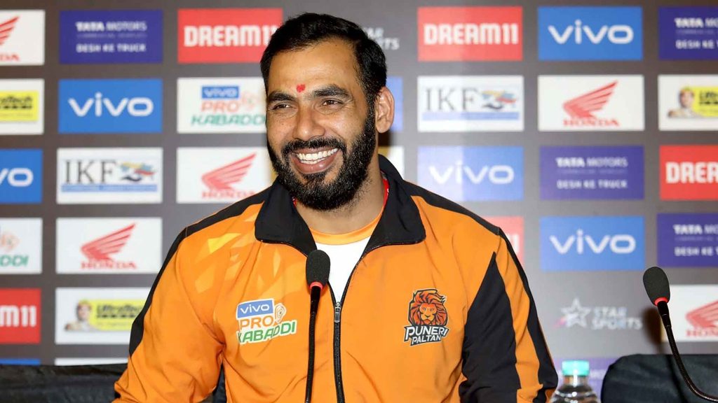  Puneri Paltan’s coach Anup Kumar at the post-match press conference.