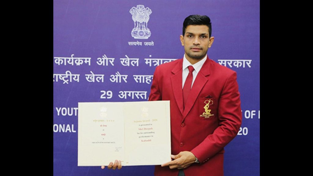 vivo Pro Kabaddi player Deepak Hooda received the Arjuna Award at the National Sports Awards 2020.
