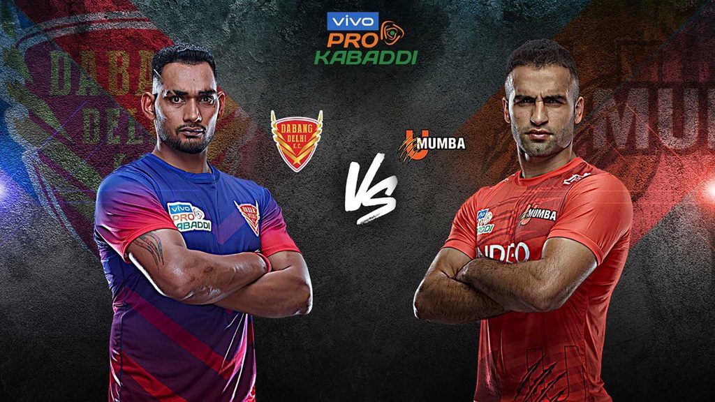 Dabang Delhi K.C. face U Mumba in Match 63 of vivo Pro Kabaddi Season 7.