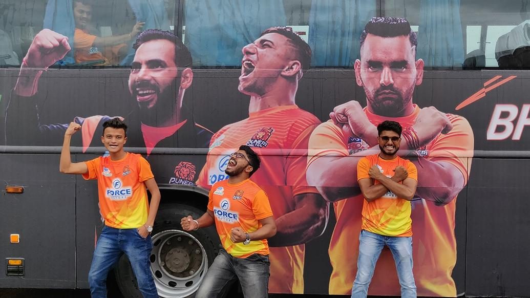 Telugu Titans, U Mumba and Puneri Paltan fans show their support Telugu Titans, U Mumba and Puneri Paltan fans show their support