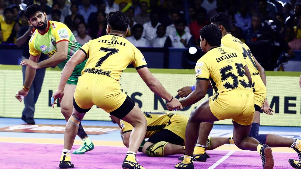 Pardeep Narwal led his team in scoring with seven points
