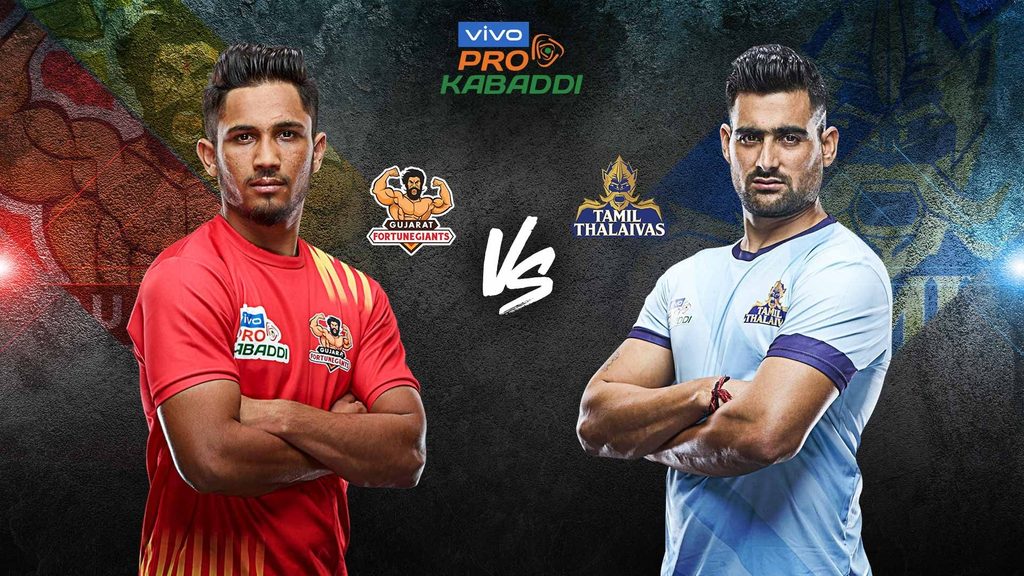 Gujarat Fortunegiants face Tamil Thalaivas in Match 34 of VIVO Pro Kabaddi Season 7.