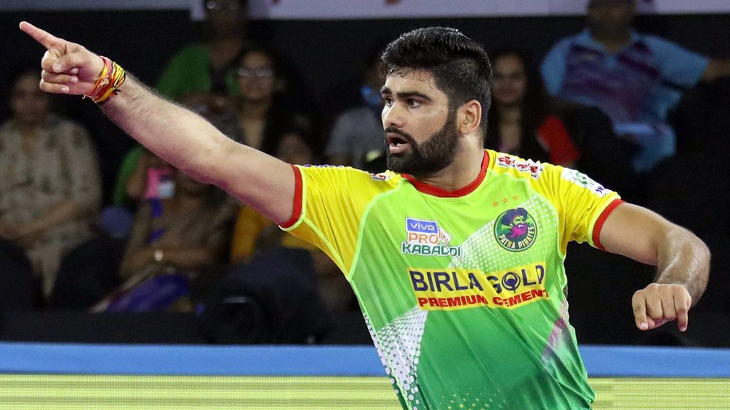 Pardeep Narwal in action in Pro Kabaddi.