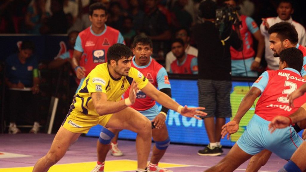 Defending champions in trouble Telugu Titans crush Jaipur Pink Panthers