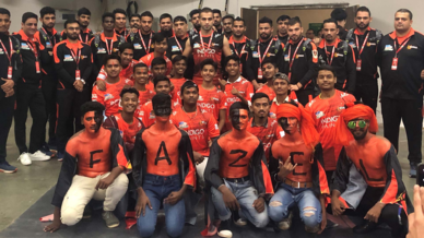 Telugu Titans, U Mumba and Puneri Paltan fans show their support Telugu Titans, U Mumba and Puneri Paltan fans show their support