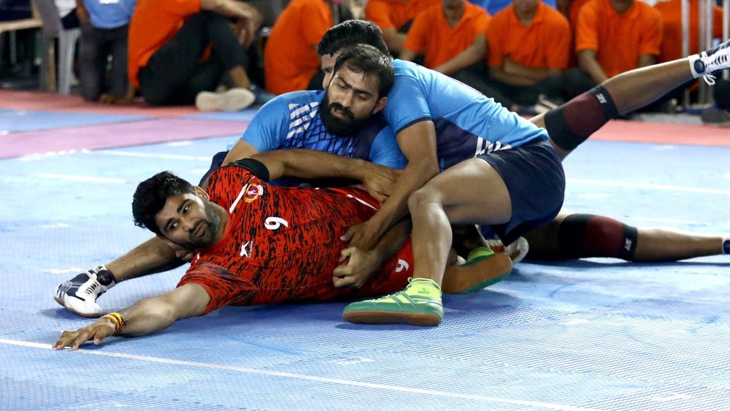 Pardeep Narwal scored a Super 10 against Delhi in the 67th Senior National Kabaddi Championship.