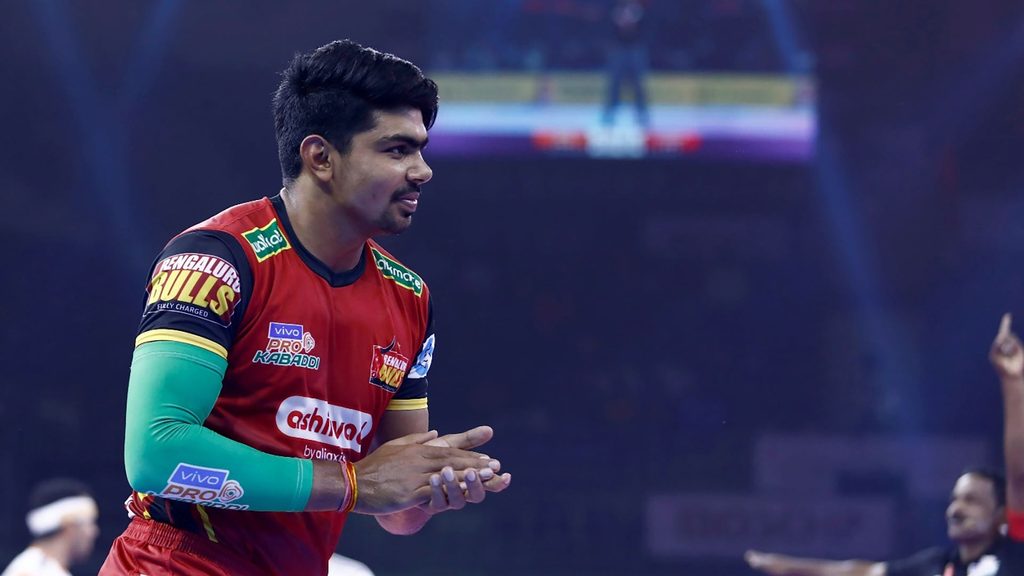 Pawan Sehrawat became the first player to score 100 raid points in vivo Pro Kabaddi Season 7.