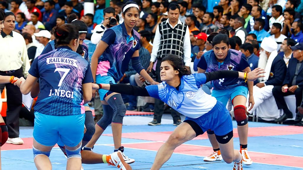 Still from Day 4 at the 67th Senior National Kabaddi Championship.