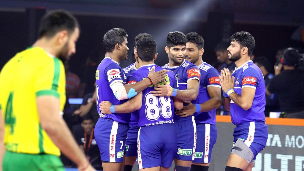 Haryana Steelers celebrate their win over Tamil Thalaivas in Pune.