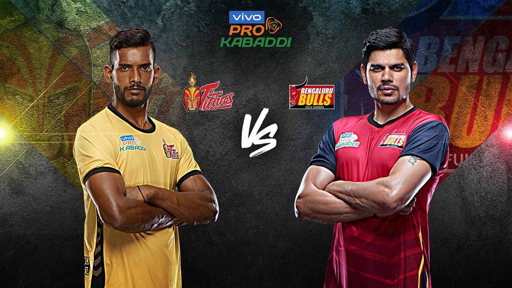 Telugu Titans face Bengaluru Bulls in Match 31 of VIVO Pro Kabaddi Season 7.