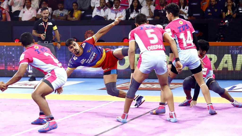 Shrikant Jadhav led U.P. Yoddha in scoring with nine raid points.