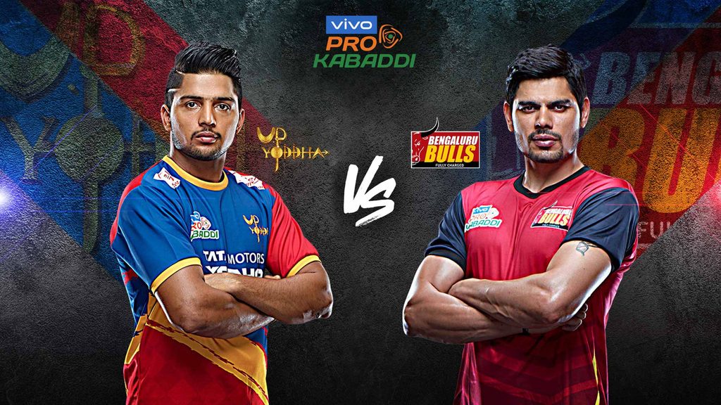 U.P. Yoddha face Bengaluru Bulls in match 132 of vivo Pro Kabaddi Season 7.