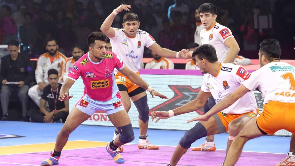 Deepak Narwal picked up a Super 10 during Jaipur Pink Panthers’ win over Puneri Paltan.