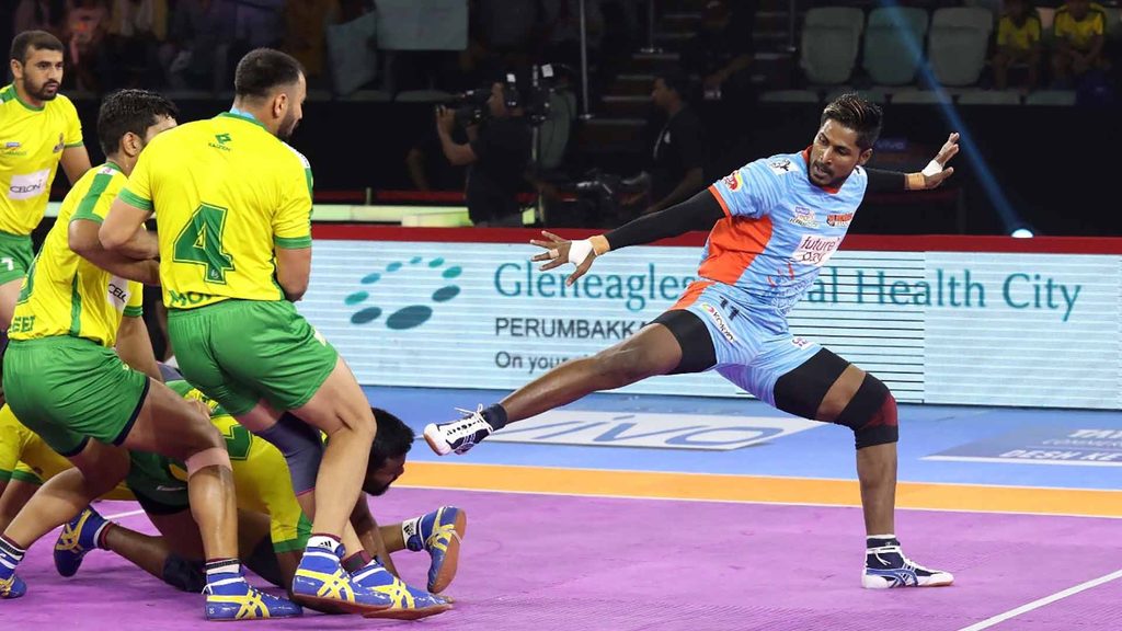 K. Prapanjan scored a Super 10 to help Bengal Warriors defeat Tamil Thalaivas.