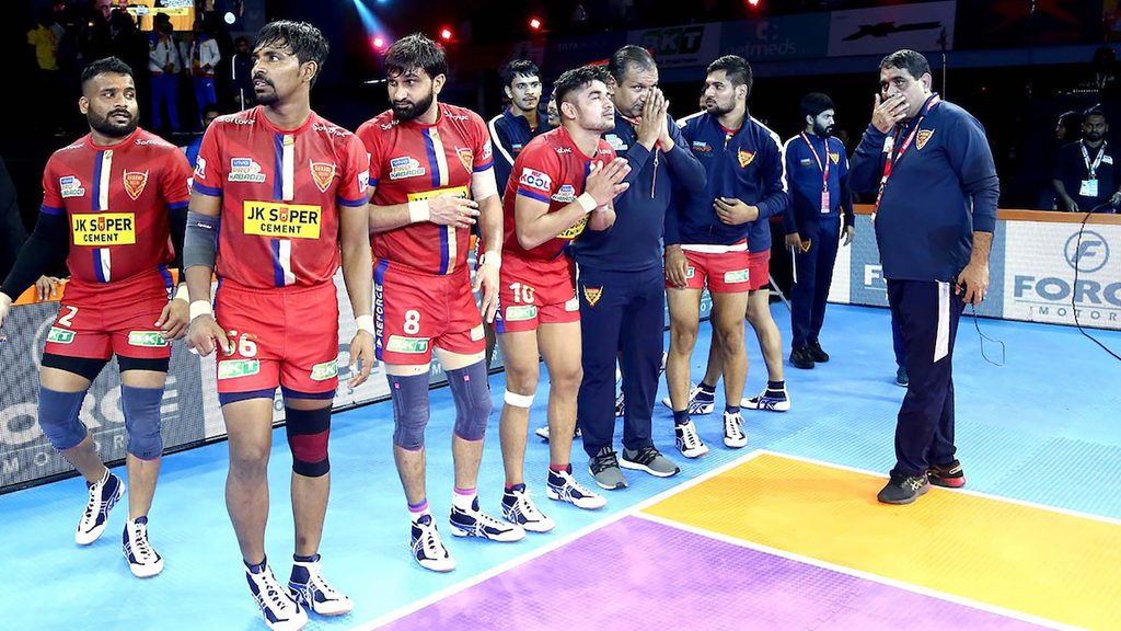 Dabang Delhi lead the vivo Pro Kabaddi Season 7 standings.