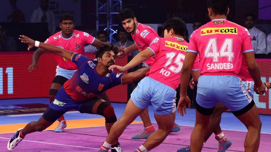 Jaipur Pink Panthers, Dabang Delhi K.C. settle for tie after intense encounter Jaipur Pink Panthers, Dabang Delhi K.C. settle for tie after intense encounter