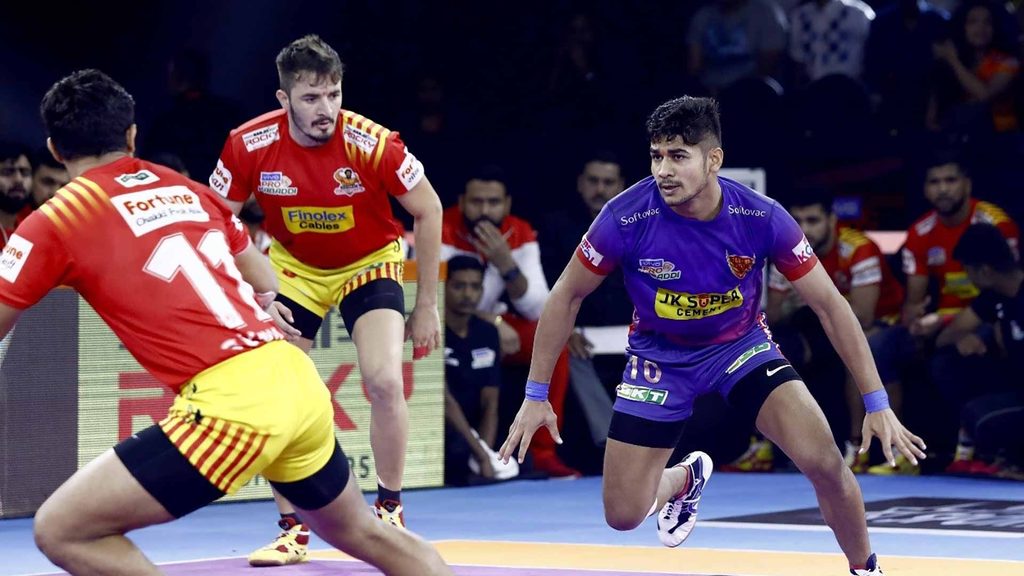 Dabang Delhi K.C’s Naveen Kumar scored his 13th consecutive Super 10.