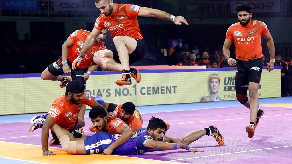 Vikash Kandola was the top-scorer in the match with 9 raid points.