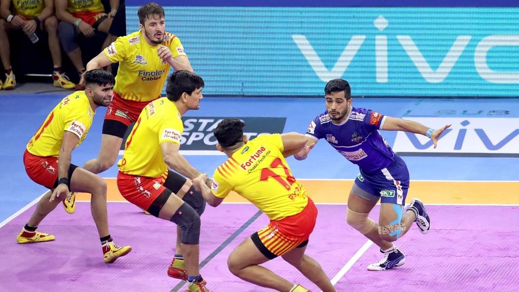 Vikash Kandola led the way with a Super 10 for Haryana Steelers against Gujarat Fortunegiants.