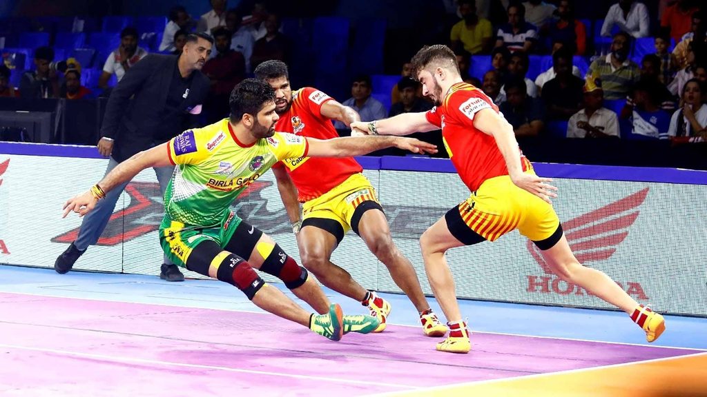 Pardeep Narwal scored 17 raid points against Gujarat Fortunegiants.