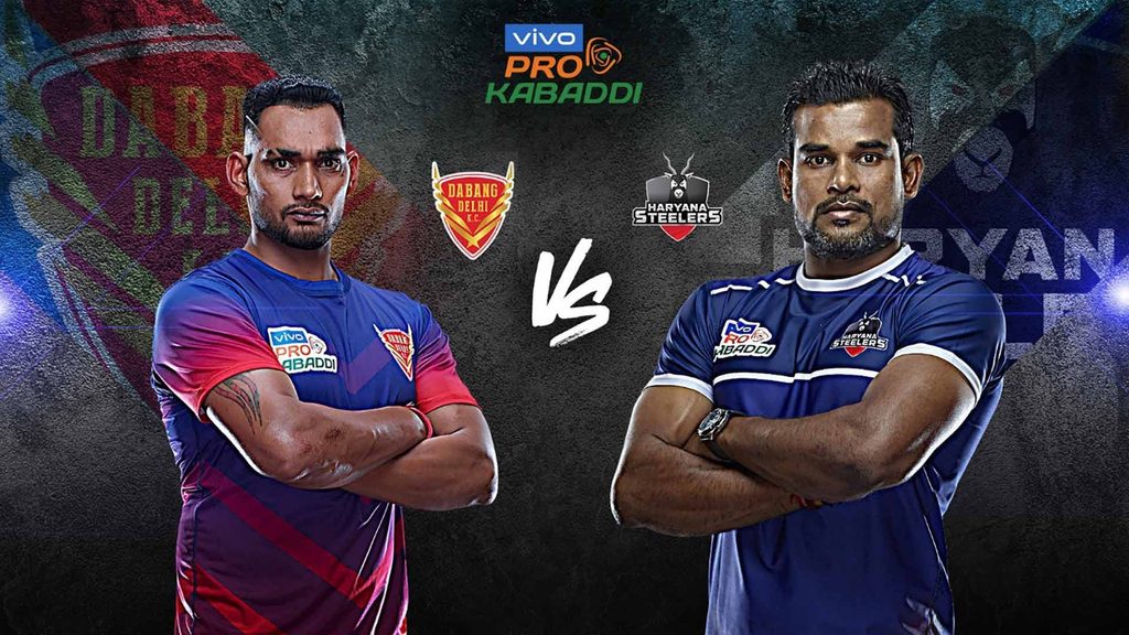 Dabang Delhi K.C. face Haryana Steelers in match 79 of vivo Pro Kabaddi Season 7.