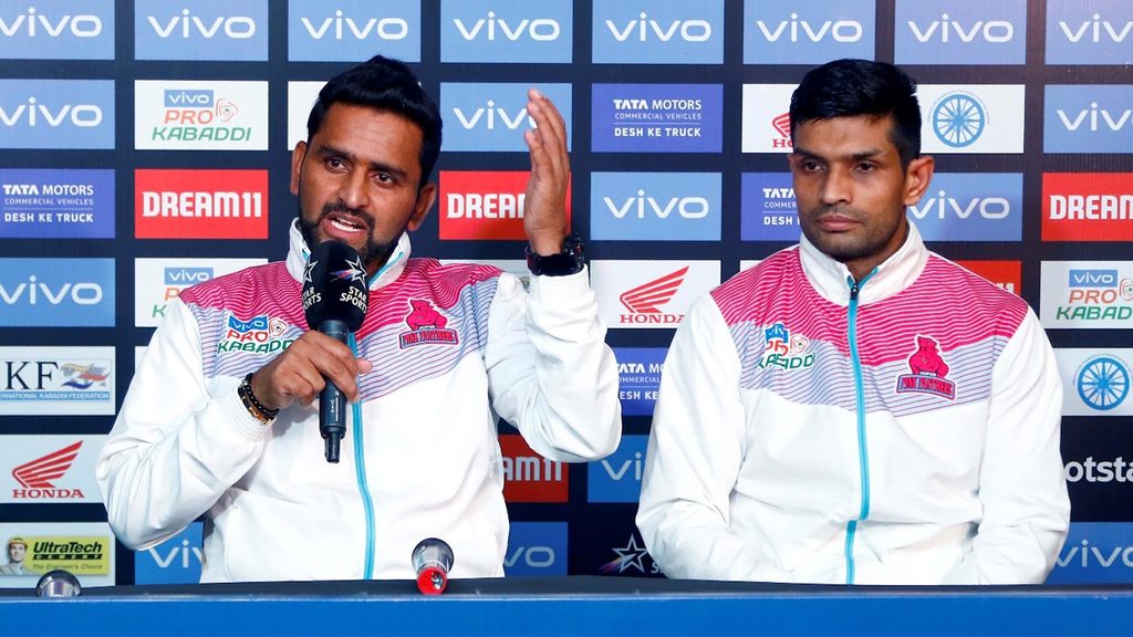 Srinivas Reddy and Deepak Hooda addressing the media.