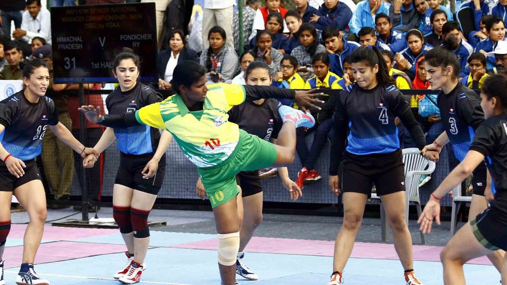 Himachal Pradesh scored a massive 60-point win over Pondicherry in the women's category of the 67th Senior National Kabaddi Championship.