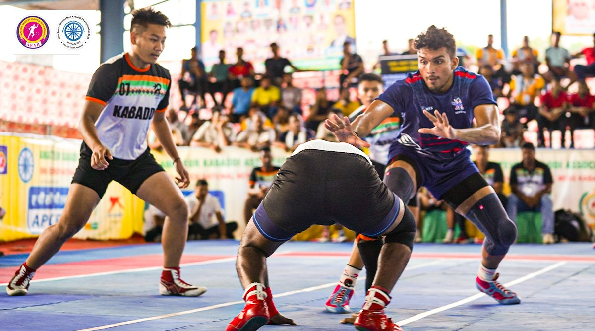 A power-packed start. Here are some spectacular images from Day 1 of the 69th Senior National Men's Kabaddi Championship!