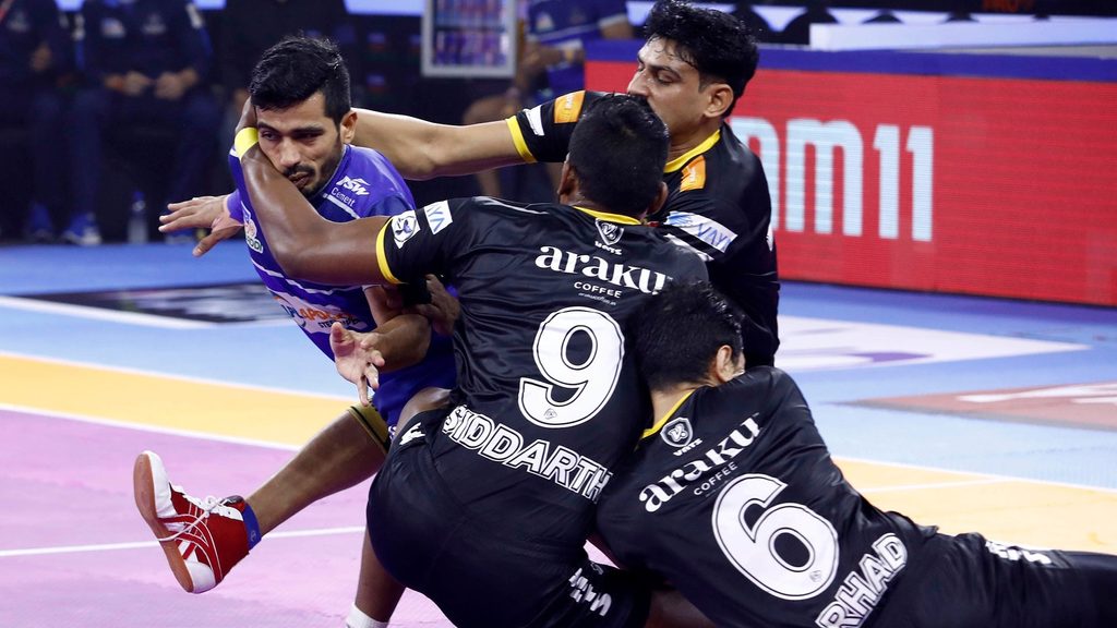 Telugu Titans put on a clinical display to beat Haryana Steelers in Match 47 of VIVO Pro Kabaddi Season 7.