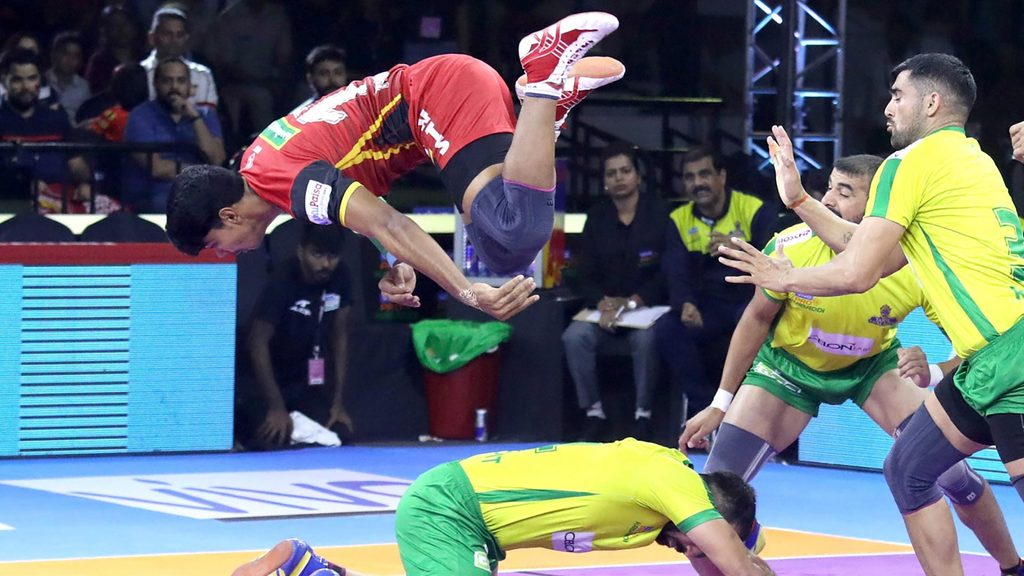 Pawan Kumar Sehrawat scored 17 raid points against Tamil Thalaivas.