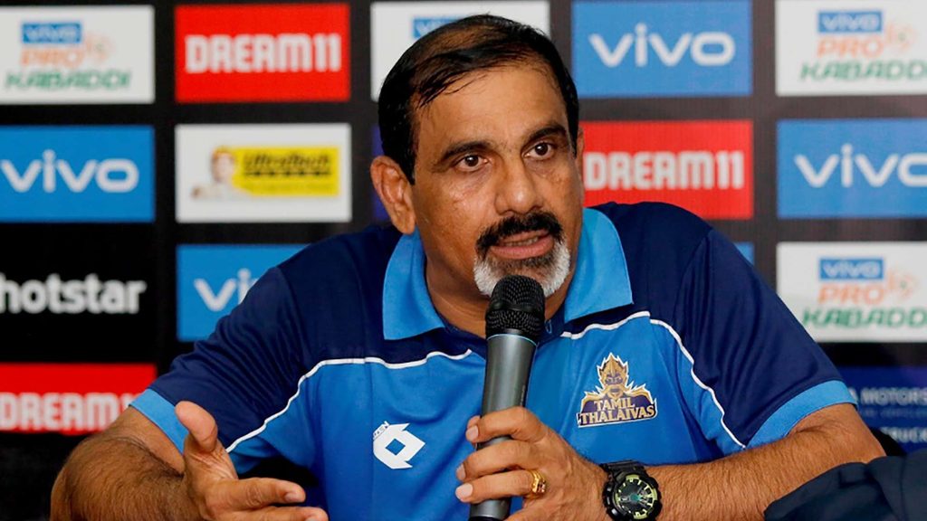 Tamil Thalaivas coach Edacherry Bhaskaran after the team’s loss to Dabang Delhi K.C.