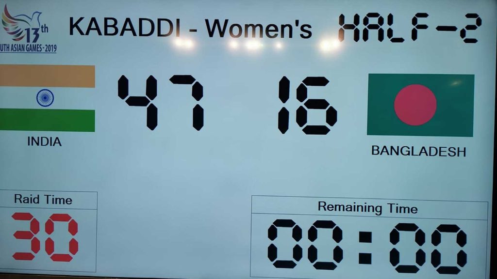 The India women’s kabaddi team beat Sri Lanka at the South Asian Games 2019.