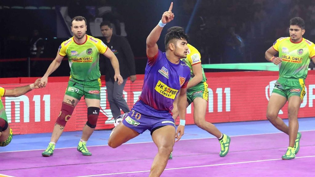 Naveen Kumar registered a record ninth successive Super 10 against Patna Pirates.