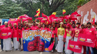 Bulls'I show their support for Bengaluru Bulls Bulls'I show their support for Bengaluru Bulls