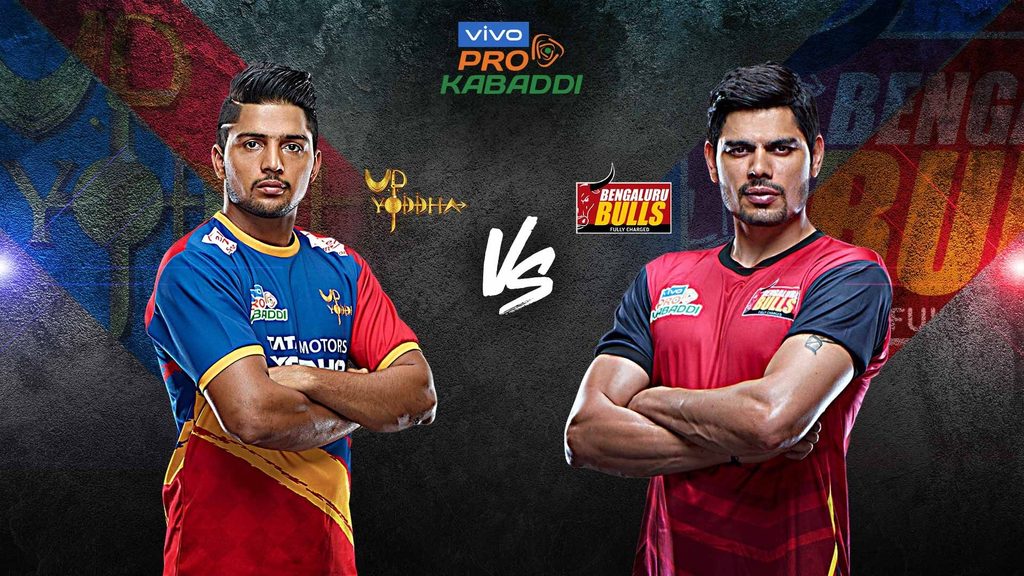 U.P. Yoddha face Bengaluru Bulls in Match 39 of VIVO Pro Kabaddi Season 7.